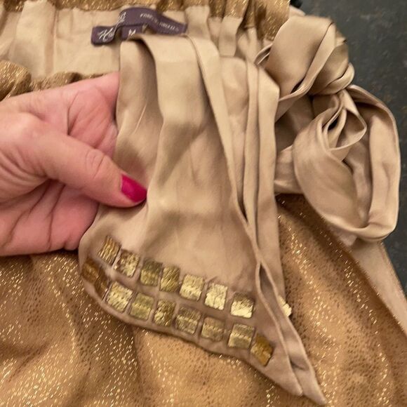 *Hale Bob* LA Metallic Silk Tir Shirred Neck Halter - Picture 9 of 11